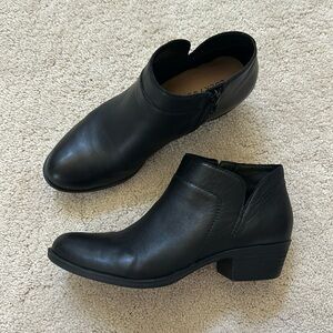 Lucky Brand | Black Leather Booties | Size 6